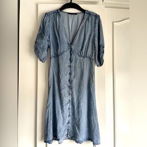 Allsaints chambray bias cut dress